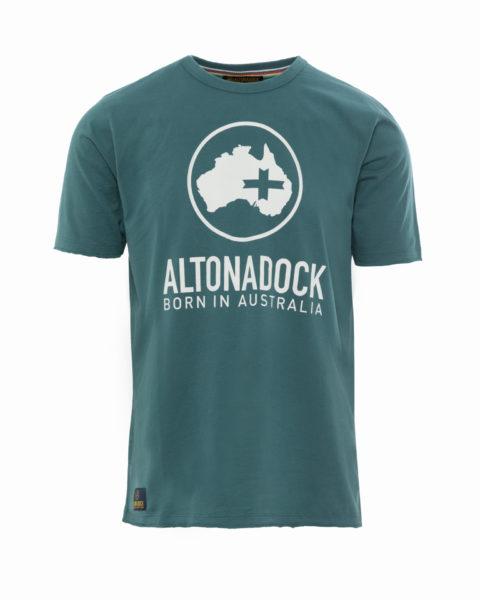 HOTTERSHOP ALTONADOCK Camiseta verde azulado logo blanco