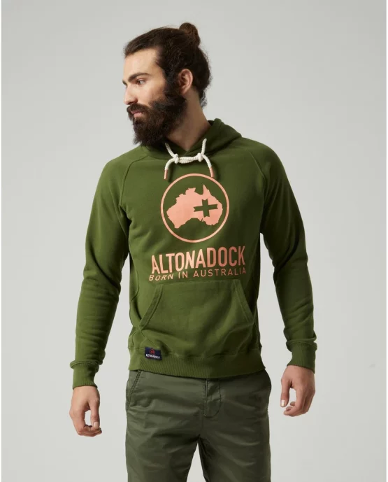 Altonadock Sudadera verde con capucha y logo