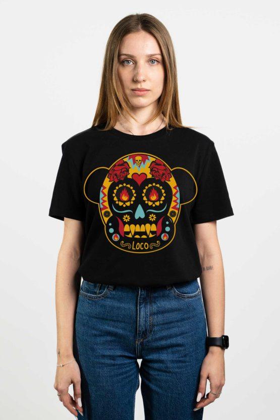 Loco Monky Camiseta Unisex Viva Mexico Negro