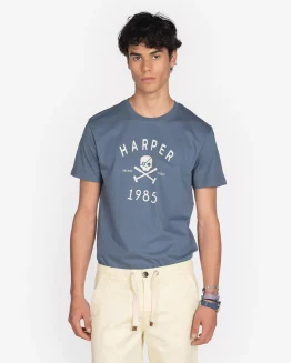 Harper&Neyer Camiseta Skull Marino Denim