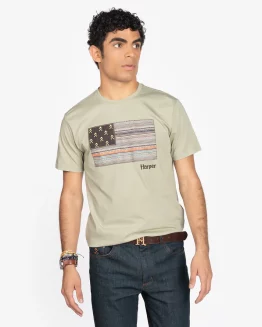 Harper&Neyer Camiseta USA Verde Militar Claro