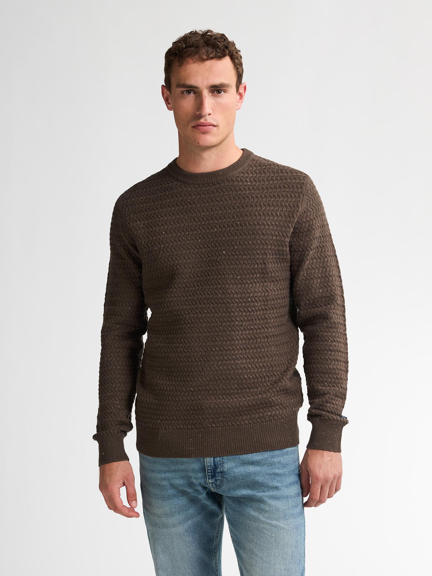 Jersey Punto Jaspeado Basico Petrol Marron
