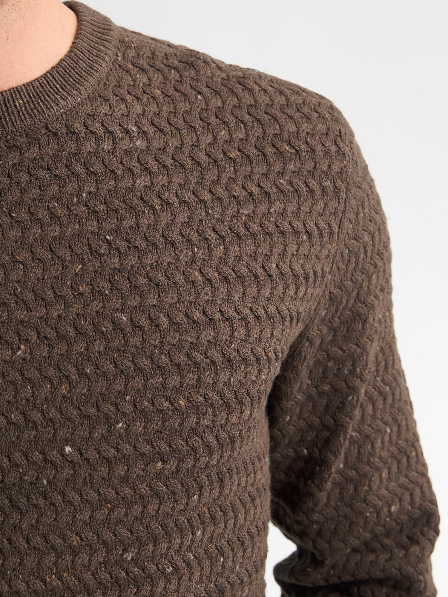 Jersey Punto Jaspeado Basico Petrol Marron