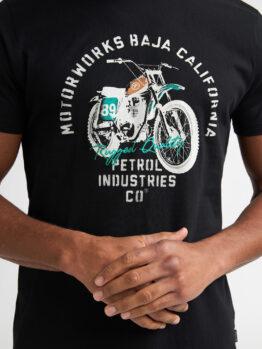 Camiseta Grafica Moto Petrol Industries Negro