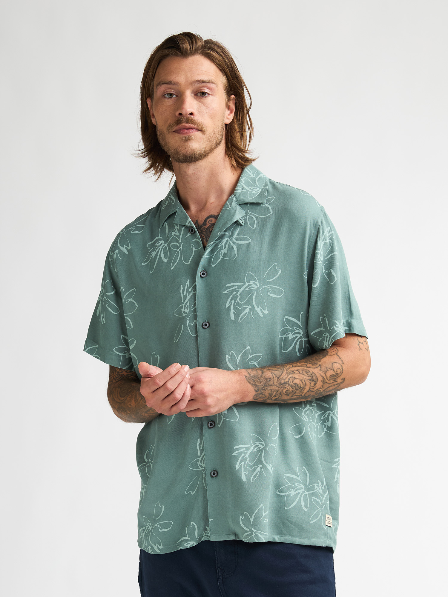 Camisa Manga Corta Estampada Petrol Industries Verde