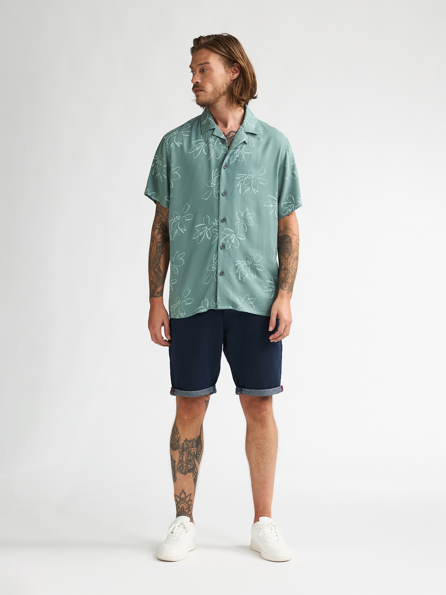 Camisa Manga Corta Estampada Petrol Industries Verde