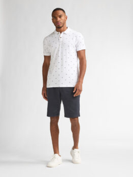 Polo Piqué Estampado Petrol Industries Blanco