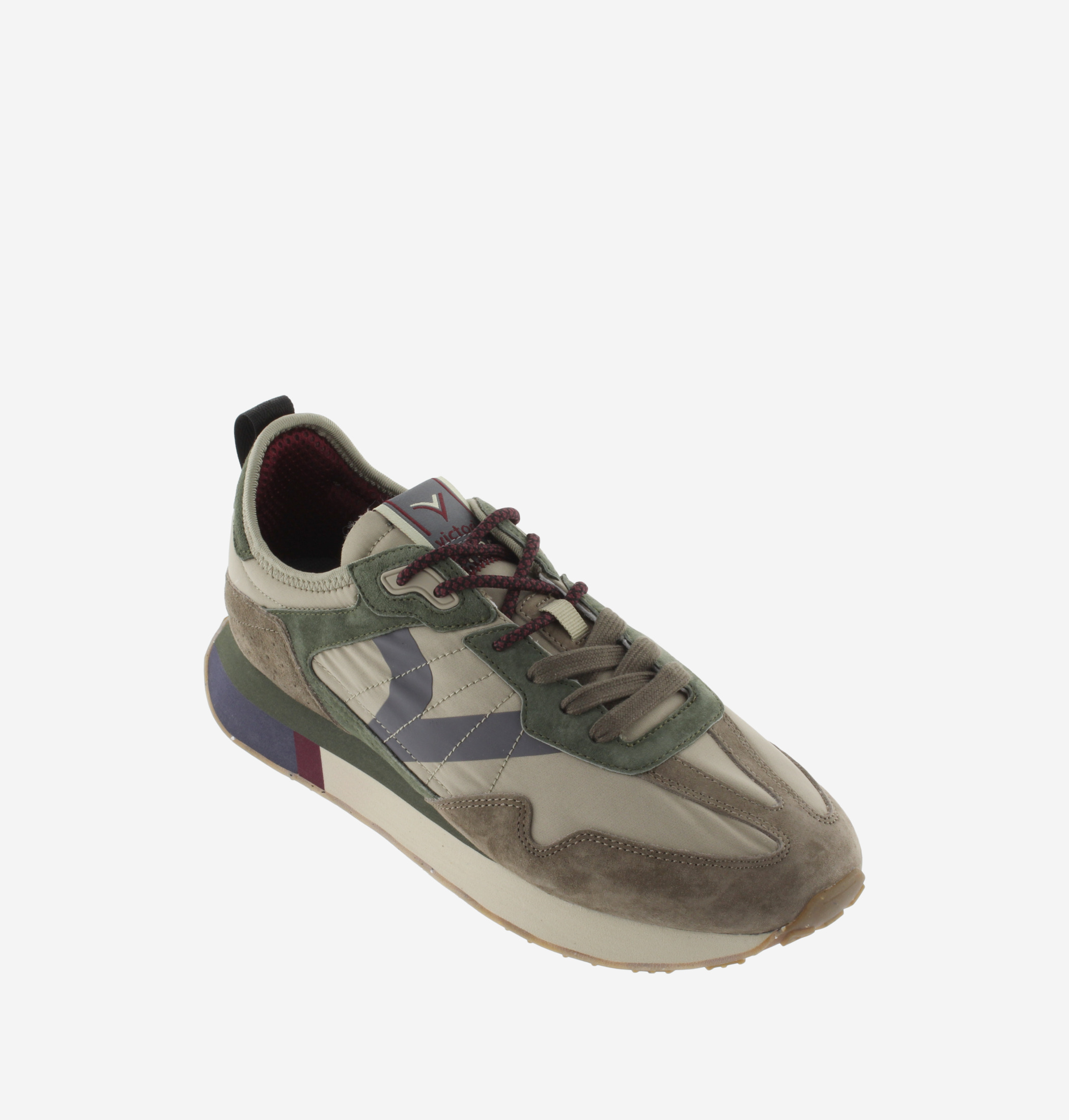 Zapatilla Victoria Bolt Retro Runner Caqui y Verde - Imagen 2