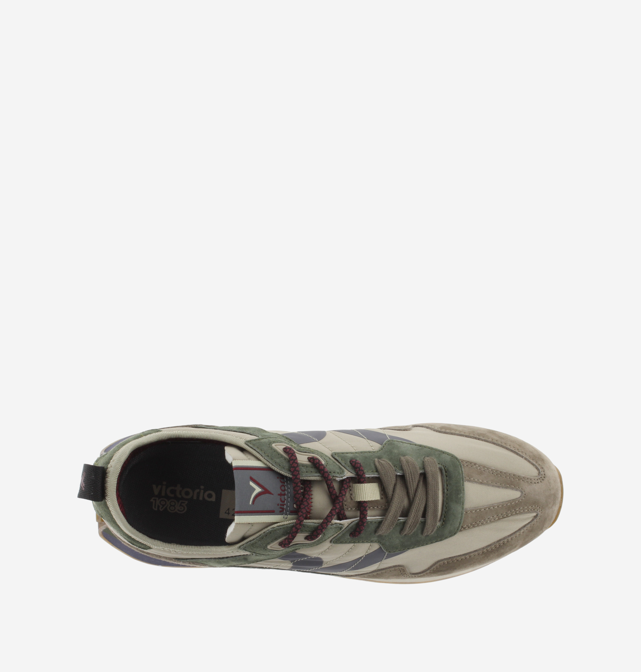 Zapatilla Victoria Bolt Retro Runner Caqui y Verde - Imagen 4
